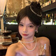 鹿珊伍小礼帽女名媛旗袍配饰民国新娘帽面纱晚宴礼服发饰cos拍照道具 珍珠网纱礼帽【黑色】 均码