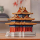 ONEVAN角楼紫禁城榫卯结构积木高难度千年隼中国宫廷古建筑拼装玩具 大号金色阿房宫【6630灯光版】工