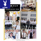 Playboy (PLAYBOY) shirt and trousers suit men's business suit two-piece white shirt suit pants slim-fit interview professional suit graduation photo white short shirt + black trousers [suit] 2XL / size 34