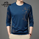 Classic Spring y Autumn High-High-High-Mulberry Seda Sweinshirt Fina redonda de cuello redondo Camiseta de manga larga Top 6627-Black 2xl 180/96a Recomendado 150-165Jin [Jin equivale a 0.5 kg]