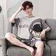 UKUHPK Herren-Kurzärärer-Pyjamas für Sommer dünne lose Plus-Größe Home Clothing Set 6630 Crayon Shin-Shi M [Vorgeschlagen 90-100 Jin [Jin ist 0,5 kg]]]