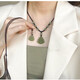 Jiuhuashan Hotan Jade Necklace Female Jade Buddha Pendant Big Belly Buddha Maitreya Buddha Jade Birthday Gift for Ladies and Girls High-end Hotan Jade Buddha Necklace - Gift Box + Certificate Small Size + Expired