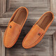 Yierkang Spring 2025 Nuevos zapatos Doudou zapatos de cuero para hombres Versión coreana Zapatos de conducción Tendencia social Zapatos de hombres casuales White 9880 39 Talla más pequeña
