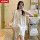 
PURCOTTON Cotton Era 2025 Sleeve Night Dress Cotton Silk Women's Spring and Summer Loose Plus Large Size Pajama Artificial Cotton Length 2025 YZL-GZ15280 M [Suggested 80-100Jin [Jin equals 0.5 kg]]