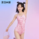 Zoke [Официальная прямая продажа] гоночный купальник Сломан блестящая девушка из цельного треугольника Zoke Racing Girl Sling Slimeuit Mi Tangjiao Mi Bailan с двойной одеждой на грудной клетке 12350 м.
