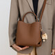 Ens internationale Luxusmarke 2025 Neues echtes Leder mit großer Kapazität Handtasche mit großer Kapazität Schübe Bag Crossbody Damenbeutel kalte Tee Farbe