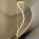 OPP (Opple) 2025 Neue moderne einfache Villa Duplexgebäude hohl Spiralhaus Lange Kronleuchter kreativer minimalistischer Loft Pick 9276-Diameter 800-20 Kopfhöhe 3600 mm-drei