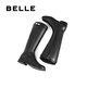 Belle Texturet Knight Boots for Women 2025 Winter New Mall То же самое подлинное кожа.