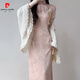 Pierre Cardin (Pierre Cardin) high-end cheongsam pink summer young style new Chinese girly style daily elegant Chinese style dress Spring Cheongsam Pink Does not include accessories M