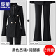 ROMON official formal women's suit interview professional suit jacket 2026 new black large size women's suit workplace black suit + bootcut pants M