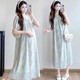 Gememan Entbindheitskleid Sommer 2025 Neues High-End-Mutterschaftskleid Lose große modische bauchbedeckte Langrock-Chiffon-Rock-Bildfarbe XL (Empfohlen 130-150jin [Jin ist gleich 0,5 kg])