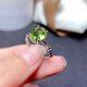 Weici original olive ring for women sterling silver plated 18k gold emerald crystal ring design niche high-end natural peridot ring