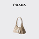 PRADA/Prada gift women's small calf leather handbag shoulder bag travertine