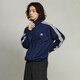 Adidas adidas xu minghao mismo estilo trébol hombres y mujeres sudadera de manga larga collar chaqueta rayada ir9893 azul m