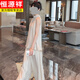 Hengyuanxiang Summer Beauty Set 2025 Super Hot New Lazy Temperament Celebrity Fashion Sleeveless Top Wide Legs Pants Set Women's Oat Color L [Suggested 100-110Jin [Jin equals 0.5 kg]]