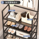 Zhizhi Yifan multi-functional shoe rack, coat and hat integrated home entrance door storage rental room layer simple, strong and durable black - 4 layers 60cm textile model