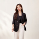 Show de fibra [Temperamento de intelecto y capaz de chaqueta de traje de lacele] Gran tamaño Fat MM2025 Summer Nuevo estilo 2694 Negro 4xl