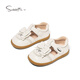 Snaffy girls leather shoes little girl princess shoes autumn new children's white soft sole non-slip baby shoes Milan white 24 feet length 14.4cm