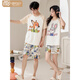 Victoria's style 2025 new couple pajamas summer cotton short sleeves one man and one woman cartoon cute summer comfortable home clothing set GEY-687 (main photo of couple) XL Female + Men L
