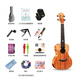 Aigema AJIMA Veneer Bright Ukulele Beginners Boys Children Students Adults 23-inch Small Guitar A1 23-inch Log Color A1 Peach Core Veneer