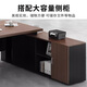 Huanyi Desk Boss Desk Simple Modern Manager Desk and Chair Combination Advanced Single Office Executive Desk Gray Oak Length 160+ Desktop Width 60+ Side Cabinets
