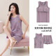 Yalu Summer Women's Vest with Chest Pajama Set Sleeveless Cotton Thin Style No Wearable Bra Home Clothing Can We Wear Outside Chest Pad B1105 Yellow Fruit Vest Short Sleeve Suit Industry L Women's 95-115Jin [Jin equals 0.5 kg]