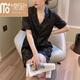 Modal Ice Seide Pyjamas für Frauen im Frühling und Herbst zweiteilig dünne Sommer-Heimkleidung mit 829-weißer Plaid [Langarmhose] M [80-100jin [Jin ist gleich 0,5 kg]]]