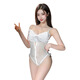 Ji UUy Sexy Pyjamas pour femmes en dentelle ouverte sans décoller à la suspension Toasing Pure Lust Temptation 9922 Blanc, Single Taille