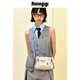 Guliang Jiji Kunogigi/Guliang Jiji Baustein Handtasche Kleine 25 neue Design mit echtem Leder Crossbody -Umhängetasche für Frauen Blau -Weiß -Bausteine