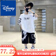 Disney Boys 'Suit 2025 Summer New Internet Celebrity Traje Un conjunto completo de camisetas para niños, set de dos piezas de gran tamaño mediano, de niños grandes, de manga corta blanca [So Suit]#687 150 Adecuado para una altura de aproximadamente 140