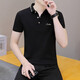 Hailan lapel polo shirt men casual breathable short-sleeved T-shirt mature men business tie button Paul T-shirt white QY683 L 120-135Jin [Jin equals 0.5 kg]