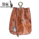 Kangourou (kangourou) Japonais simple couche supérieure vache vache légumes en cuir tanné rétro pour femmes sachet mini sac clés sac carte de cartes monnaie portefeuille marron marron