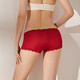 Sihuang Mid-T-Waist Seidenunterwäsche für Frauen 100% Maulbeer Seidengestricke sexy Spitze Boxer Shorts Dünne Großgröße Wein Rot 3883+Dunkelschwarz 3884 XL Eins Größe