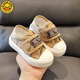 G.duck2023 Velcro Spring and Autumn Children's Canvas Shoes Boys and Girls Casual 1-7 Years Old Baby Shoes Sports Shoes A229 Brown 23 / Inner Length 15cm