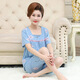 
Victoria's style middle-aged mother pajamas for women in summer pure cotton short-sleeved home clothes middle-aged and elderly thin cropped pants two-piece set Y3937 3XL
