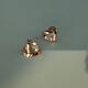 DL 1998 Fat Donglai same color gold earrings S999 silver needle rose gold love earrings 2025 new light luxury earrings without rose gold love earrings