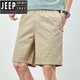 JEEP SPIRIT summer shorts men's solid color casual pants outside wearing men's loose simple five-point pants men's pants 9215 navy blue M