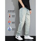 American High Street Stretch Jeans Brand Trendy Slim Straight Men's Pant's Fin Casual Summer Long 9901 Retro Blue + 9031 Yellow Mud Dye mince S