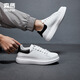 Semir 2025 new board shoes white shoes men's thick sole casual trendy leather surface solid color breathable men's shoes versatile sponge cake 9227 white and black 40