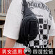 Huiliduo Pocket Tailentasche Sport Fitness Herren Radsportmotorrad Crossbody Bag Damen Pendeln Camping One-Shoulder Rucksack Schwarz