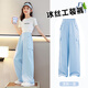 Diligent Girls Summer Summer Style Girls Ice Silk Wide-leg Pantal