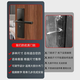 三栖虎家用室内门锁可调节5058免打孔通用型黑色木门不锈钢静音卧 A款雅黑13548铜舌整整套 3445mm
