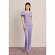 OBBLIGATO Summer Special Sweetheart Neck Diamond Button One-piece Cap Sleeve Design Top Taro Purple Women's Pants S