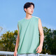 Miniso (Miniso) Männer ärmelloses Weste 2025 Neue Sommer -Eis Silk -Kühlung upf50 + Sonnenschutzweste Sport Laufweste weiß (schwimmendes lichtes Bürstenbürsten) + Gletscherblau (fliegendes Bürstenbürsten