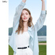 
Baitu betu women's clothing 2025 summer new shirt texture micro texture striped shirt thin coat for women 2507T31 light blue S