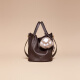 Food tang bucket bag 2025 new bag shoulder bag vegetable basket crossbody handbag commuter clean smoke (water dyed cowhide) black