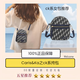 CARISAKA包包女2025新款单肩斜挎包百搭时尚帆布包女腰包迷你小包包手机包 黑配蓝