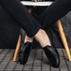 Sieben Wölfe 2025 Frühlings- und Sommer neue Bohnenhundschuhe Herren Lederschuhe Koreanische Fahrschuhe Lazy Schuhe Soziale trendige Gelegenheitsschuhe gelb 9880 39
