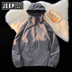 JEEP SPIRIT Jeep Charge Men's 2025 New Summer Thin Outdoor Three-in-One Jacket Soft Shell Mountain Climbing Suit Women's Wind-Back 6628 Black Men and Women's Three-in-One Reference Men's Model M