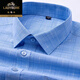 Classic car high-end cotton short-sleeved shirt men's summer new middle-aged business casual professional formal shirt solid color top DX6628 dark blue small grid L 40 [130-145 Jin [Jin equals 0.5 kg] wear]